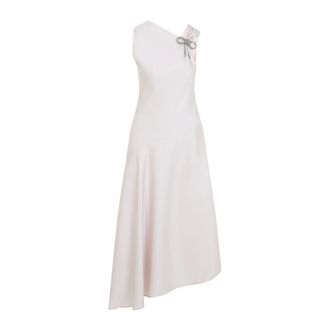Jil Sander Party Dresses, female, White, S, Asymmetric Dress With Diagonal Cut