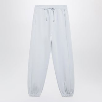 Dolce & Gabbana Pantaloni in felpa con ricamo in cotone azzurri
