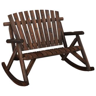 Berkfield Home 2-Seater Garden Rocking Bench 123x96x102 cm Solid Wood Spruce in Brown | Size: 123 x 96 x 102 cm