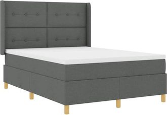 vidaXL Cama Con Somier Con Colch&oacute;n Gris Oscuro 140 X 200 Cm Tela Vidaxl