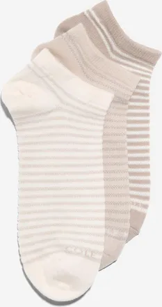 Cole Haan Womens 3-pair Textured Stripe Super Soft Low Cut Socks - Beige