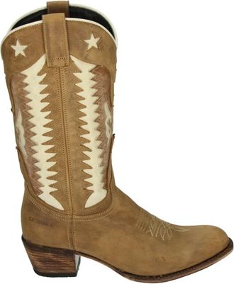 Sendra Westernlaars in Cognac Nubuck - Dames - Cowboylaarzen - Bruin - 39 EU - Schoenen