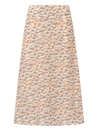 Marni floral-print midi skirt - Neutrals