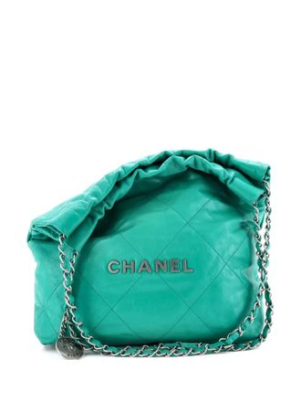 Chanel 22 Chain Quilted Calfskin Small hobo bag - women - Calf Leather - One Size - Green