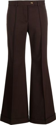 Acne Studios mid-rise flared trousers - women - Polyester/Cotton/Wool - 36 - Brown