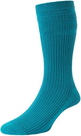 Hj Hall 1 Pair HJ Cotton Softop Socks HJ91 Bright Teal 6-11