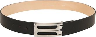 Victoria Beckham Dorian Frame Riem Jumbo 4cm - Dames - Riemen - Zwart - 90 CM - Leer - Accessoires