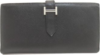 Herm&egrave;s Black Epsom Leather Coin Purse/Coin Case (Pre-Owned)