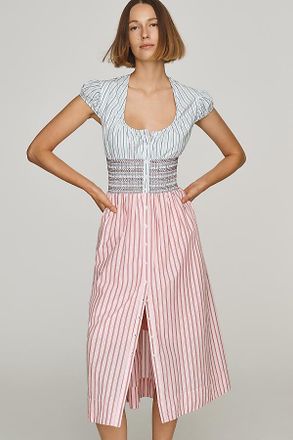 Maeve Cotton Smocked Midi Dress