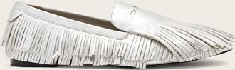 AllSaints Leather Sandy Metallic Fringe Loafers, Size: UK 4/ US 7/ EU 37