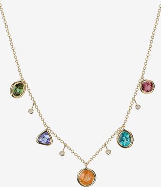 GbyG Halskette aus Gelbgold mit Edelsteinen Cabochon