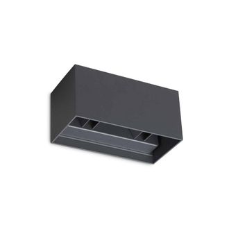 Netlighting Atom 4 Light Outdoor Up Down Wall Lamp Anthracite 2100Lm 3000K IP54 in Black