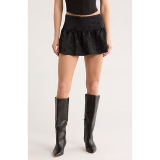 Motel Raffita Satin Jacquard Miniskirt in Black at Nordstrom Rack, Size Xx-Small