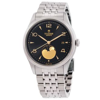 Tudor 1926 Luna Automatic Moon Phase Black Dial Mens Watch M91560-0003