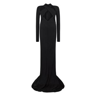 Alberta Ferretti Kleedjes, Dames, Zwart, S, Mermaid Lange Jurk