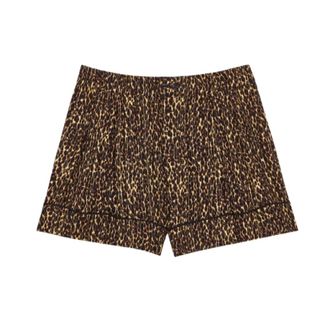 Saint Laurent Pyjama met elastische tailleband en luipaardprint - Dames - Nachtkleding & Lounge - Bruin - Maat: M Zijde