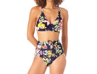 Anne Cole Easy Tri Bikini Swim Top In Tropical Bloom