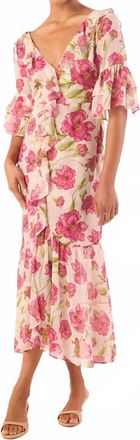 Misa Madeline Dress In Fuchsia Blooms