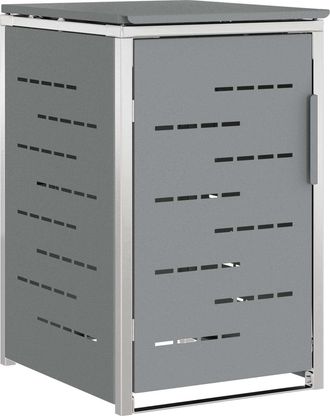 vidaXL Almacenamiento De Contenedor Con Ruedas Para 1 Cubo 240l Gris Vidaxl