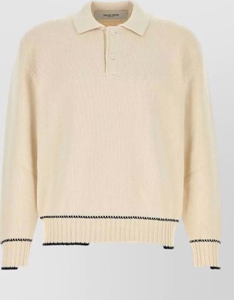 Golden Goose cotton knit long-sleeve polo shirt