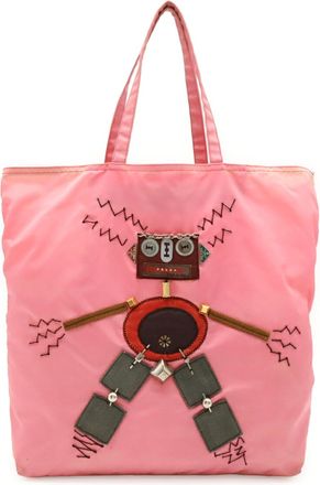 Prada Pink Nylon Shoulder Bag Tote Bag (Pre-Owned)
