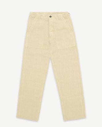 Fortela Newfatiguetv Fatigue Linen Trousers in White at Nordstrom, Size 24 Eu