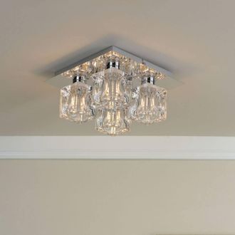 Pagazzi Coraline 4-Light Polished Chrome Flush Ceiling Light in Silver