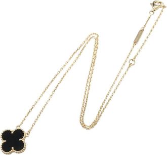 Van Cleef & Arpels Collana con pendente Alhambra in oro giallo 18 carati e onice 2010-2025 - Nero
