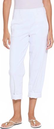 Lyss&eacute; Winslet Cuffed Barrel Crop Denim Jeans In White