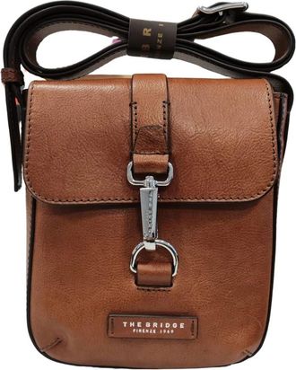 The Bridge Bruine leren crossbody tas Cesare lijn - Heren - Schoudertassen - Bruin - ONE Size - Leer - Tassen