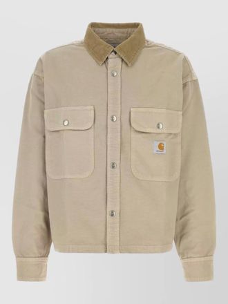 Carhartt Work in Progress cotton prescott shirt jacket collared pockets