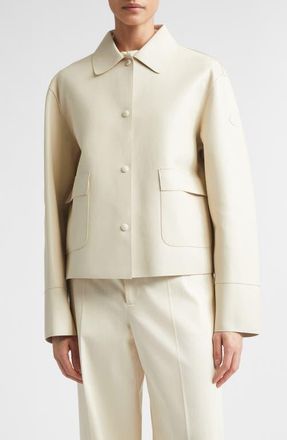 Moncler Haricot 3-in-1 Down Vest & Leather Jacket in Neutral at Nordstrom, Size 2