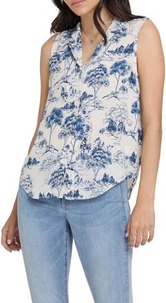 NYDJ Gabrielle Sleeveless Shirt in Le Parc De Treville at Nordstrom, Size Xx-Small