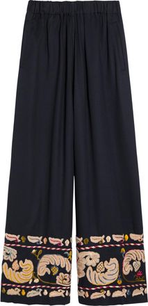 Bode Feather Runner Embroidered Cotton-blend Trousers - Multicoloured 1 - S (UK8-10 / S)