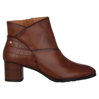 Pikolinos Bruine leren enkellaarzen voor vrouwen - Dames - Laarzen met Hak - Bruin - 41 EU - Schoenen