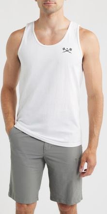 Dark Seas Go-To II Stock Cotton Tank in White at Nordstrom, Size Xx-Large