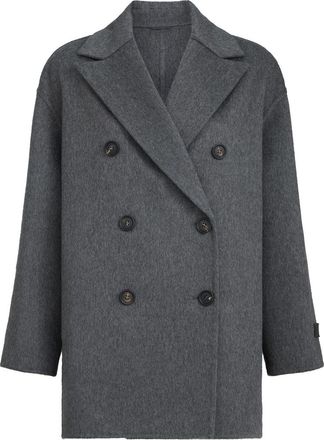 Brunello Cucinelli Cashmere double beaver cloth pea coat in Anthracite at Nordstrom, Size 48 It