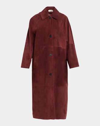 Arma Judy Button-Front Suede Coat