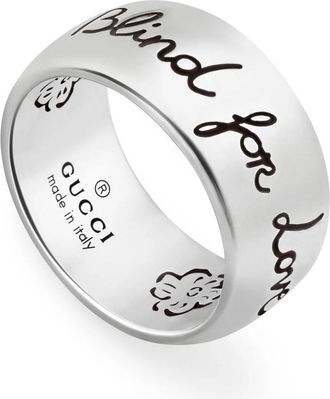 Gucci Blind for Love 9mm Ring - Dames - Ringen - Grijs - 54 MM - Accessoires