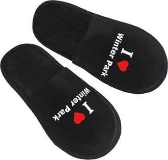 Generic Cotton Slipper I Love Winter Park Plush Spa Slippers Cosy Portable Womens Slippers Travel Winter L