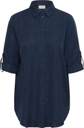 Kaffe Curve KCellie Shirt Tunic - Dames - Blouses & Shirts - Blauw - Maat: 5XL Poliester