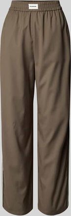 Karo Kauer Stoffhose mit elastischem Bund in Oliv, Gr&ouml;&szlig;e S