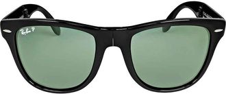 Ray-Ban Wayfarer Folding Classic Polarized Green Classic G-15 Rectangular Unisex Sunglasses RB4105 601/58 54