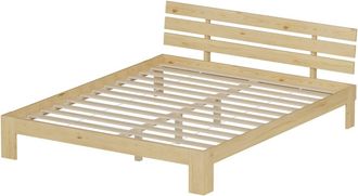 Happy Garden Cama de madera de pino 160x200cm con cabecero y somier de l&aacute;minas