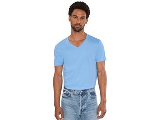 Calvin Klein Underwear Cotton Classics 3-Pack V-Neck T-Shirts Mens T Shirt Blue Bay/Minnow/Medieval Blue : 2XL