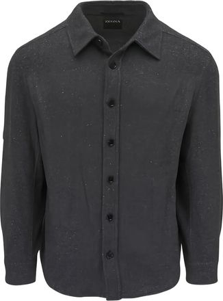 Ermenegildo Zegna Camicia a maniche lunghe con colletto - Grigio