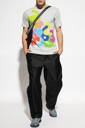 Comme Des Garçons Comme Des Garçons Shirt T-shirt With Colorful Print, Mens, Grey