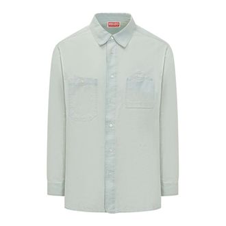 Kenzo Denim Shirts, male, Blue, Size: XS Workwear Shirt