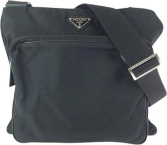 Prada Pre-owned Tessuto Nylon Schoudertas - Dames - Vintage Schoudertas - Zwart - ONE Size - Nylon - Vintage