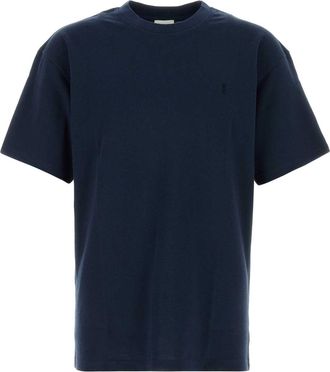 Saint Laurent Dark Blue Piquet T Shirt